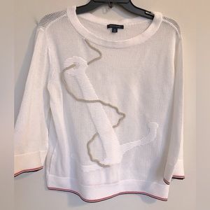 Tommy Hilfiger Fishnet Nautical Anchor Rope Detail Top